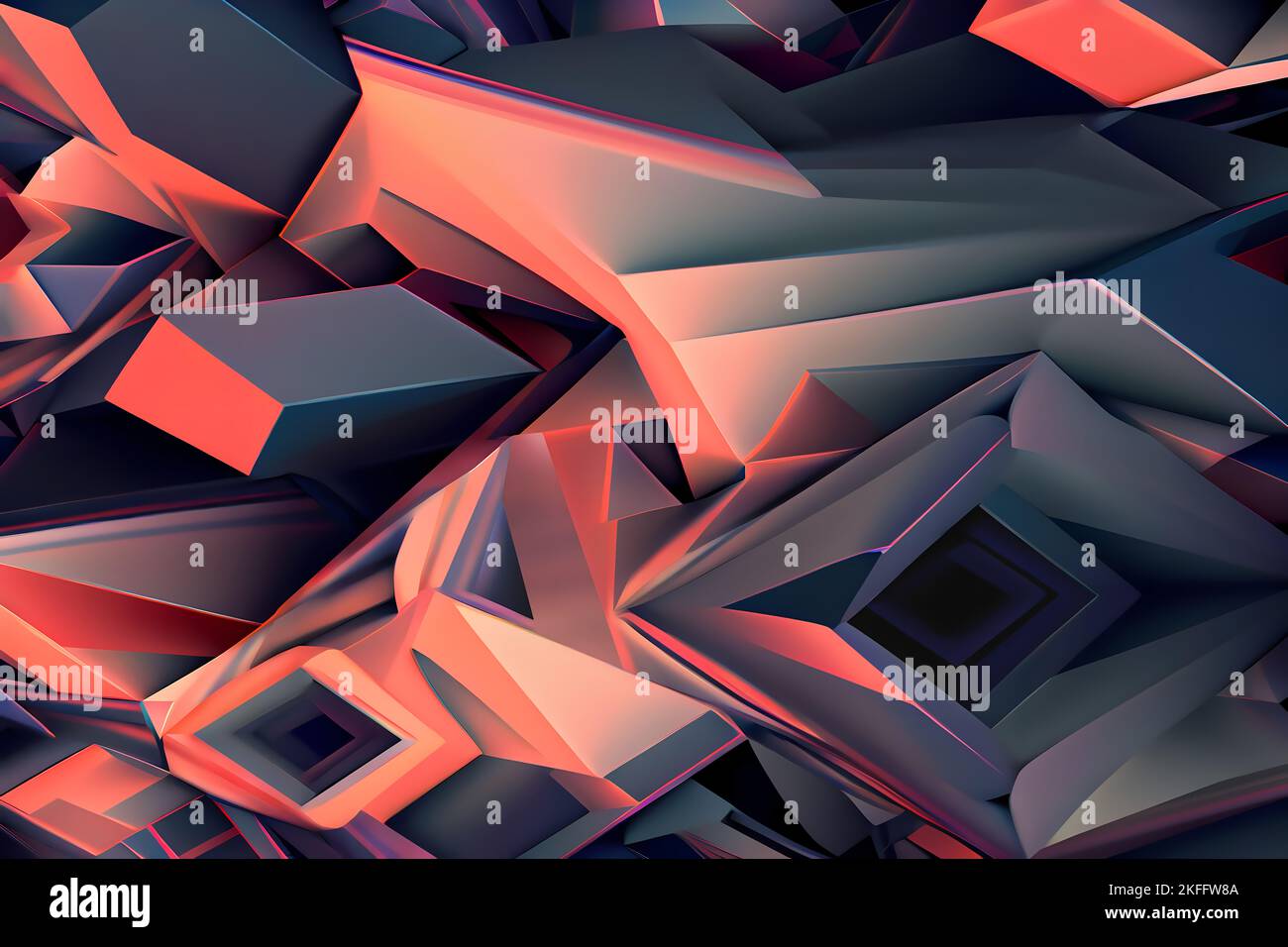 3D Abstact Vibrant Computer erzeugter plygonaler Hintergrund Stockfoto