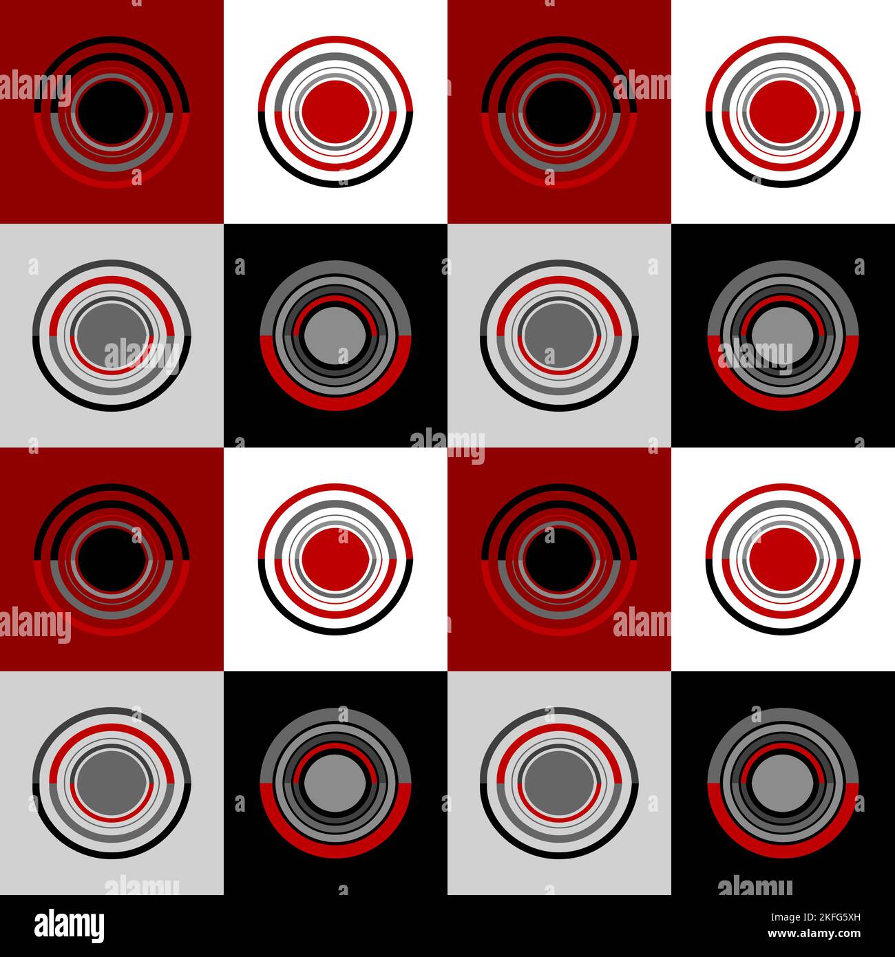 Geometrischer Hintergrund mit Kreisen und Quadraten Stock Vektor
