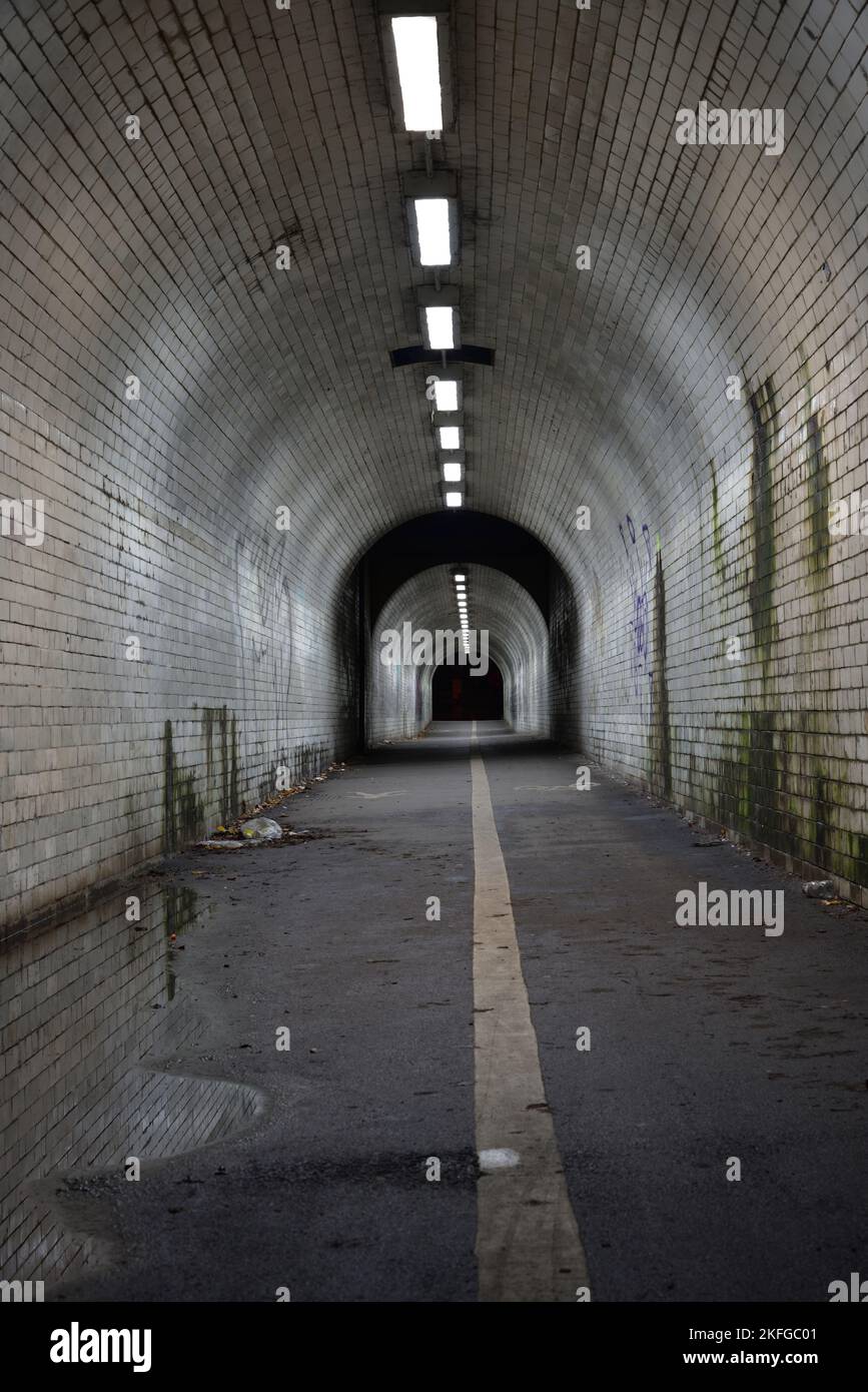 Leeman Road Fußgänger- und Fahrradtunnel Stockfoto