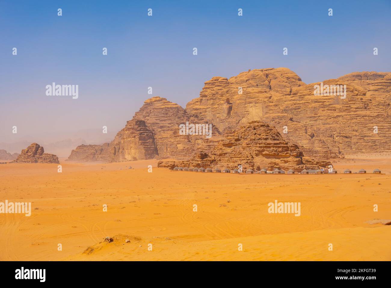 Berge von Wadi Rum Jordanien Stockfoto