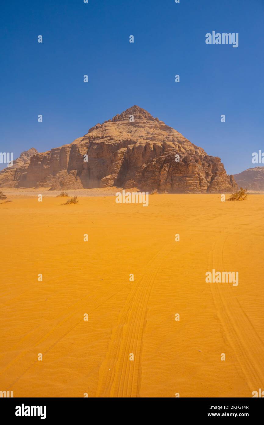 Berge von Wadi Rum Jordanien Stockfoto