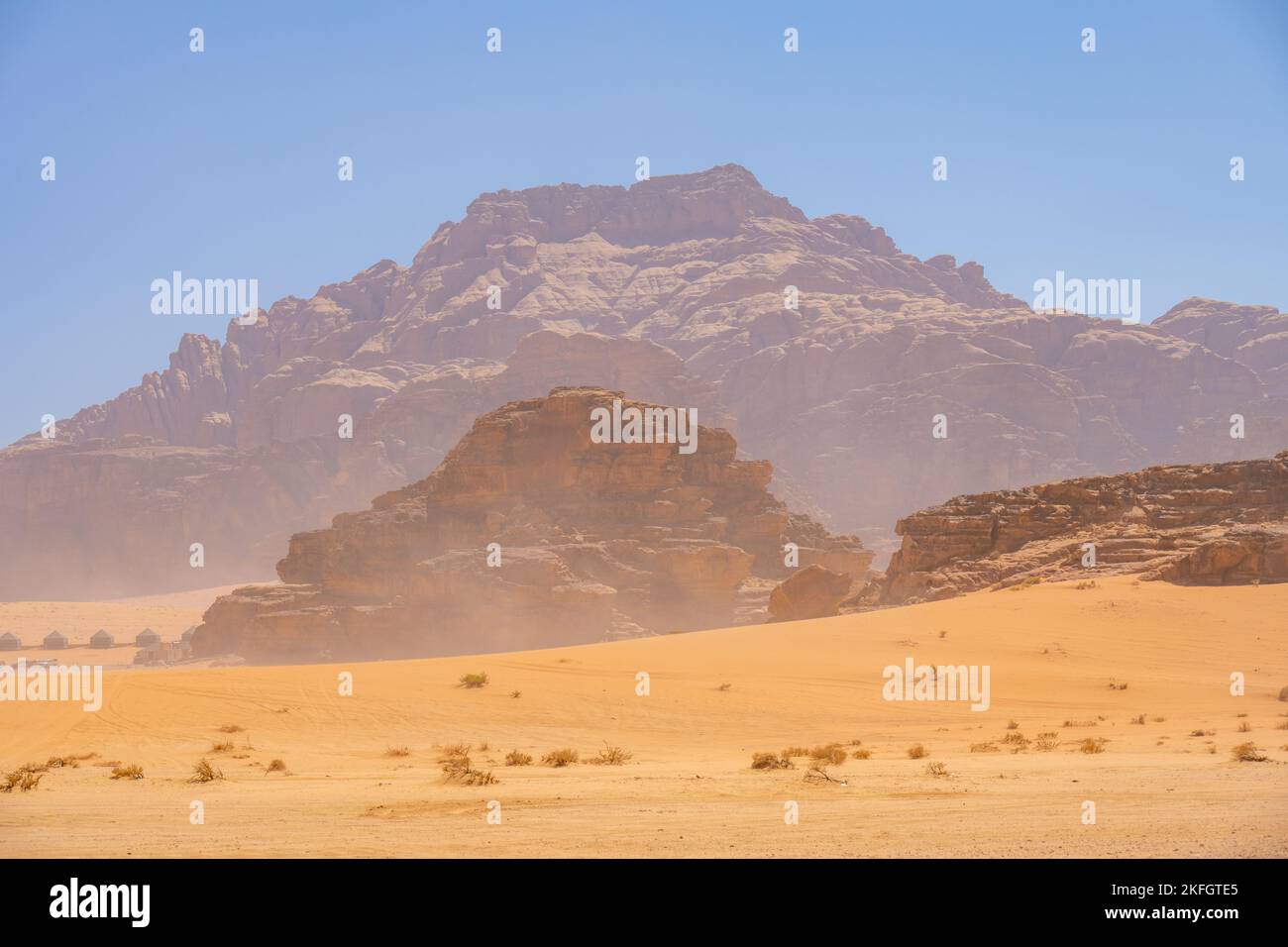 Berge von Wadi Rum Jordanien Stockfoto