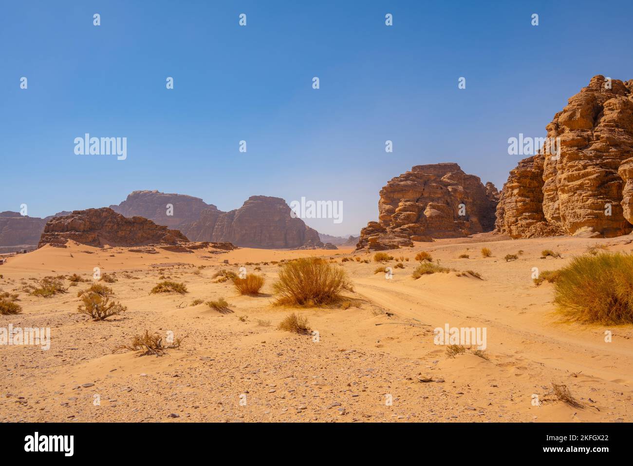 Berge von Wadi Rum Jordanien Stockfoto