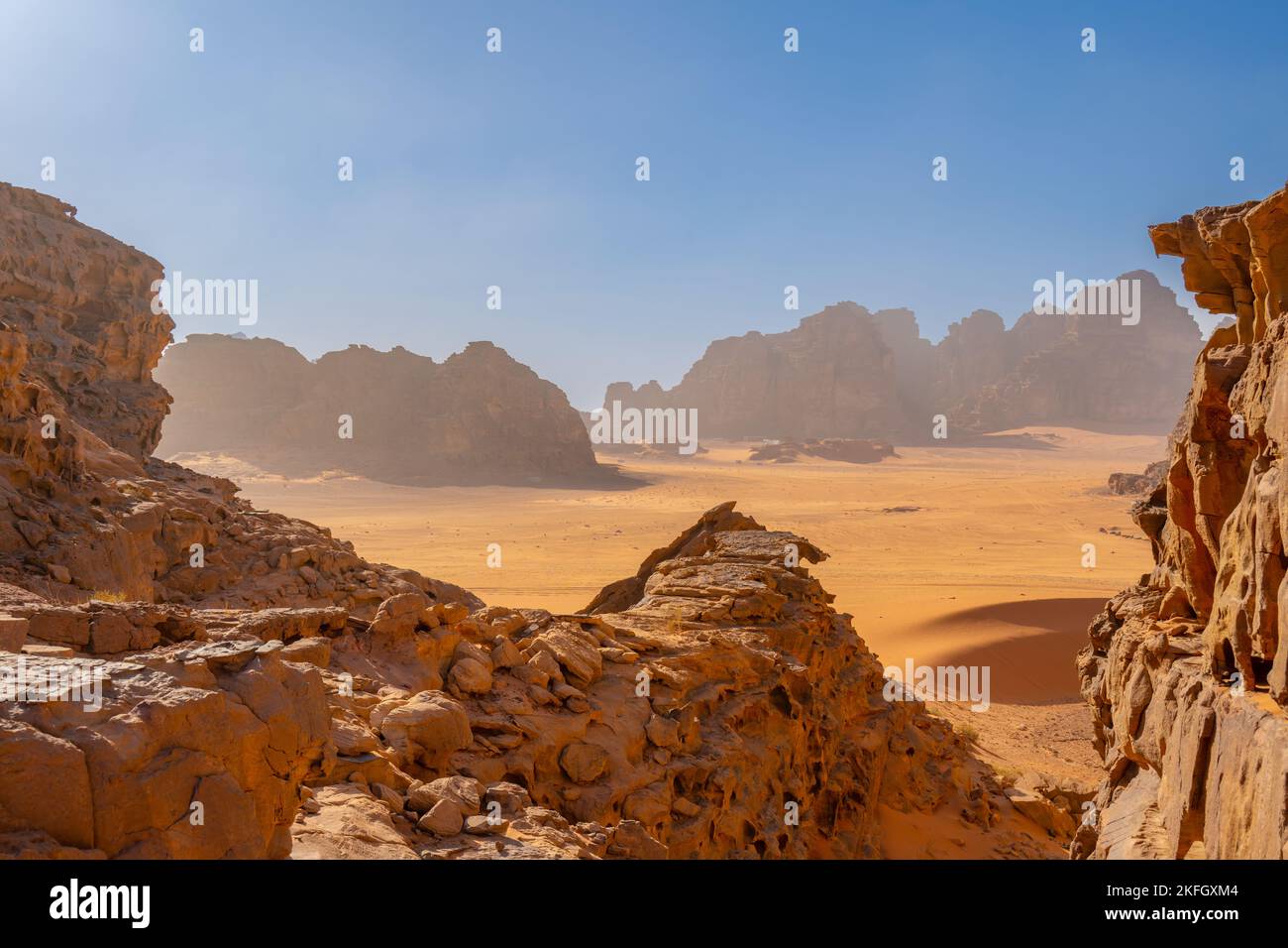 Berge von Wadi Rum Jordanien Stockfoto