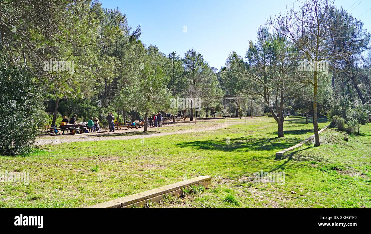 Naturpark Sant Llorens de Munt i l'Obac, Bages, Moyanés; Comarca del Valles Occidental, Barcelona, Katalonien, Spanien, Europa Stockfoto