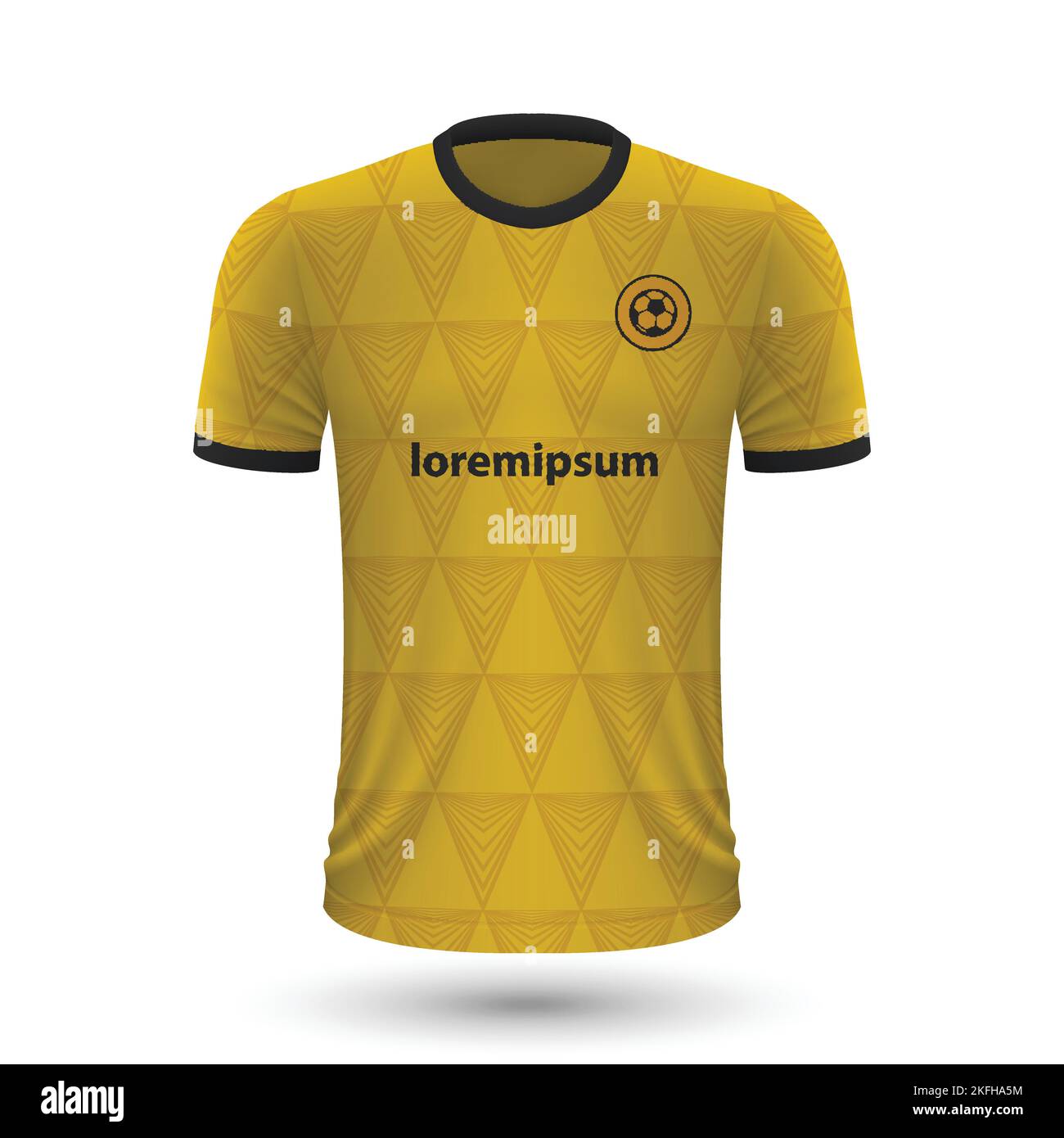 Realistisches Fußballtrikot Kaizer Chiefs, Trikotvorlage für Fußballtrikot 2022 Stock Vektor