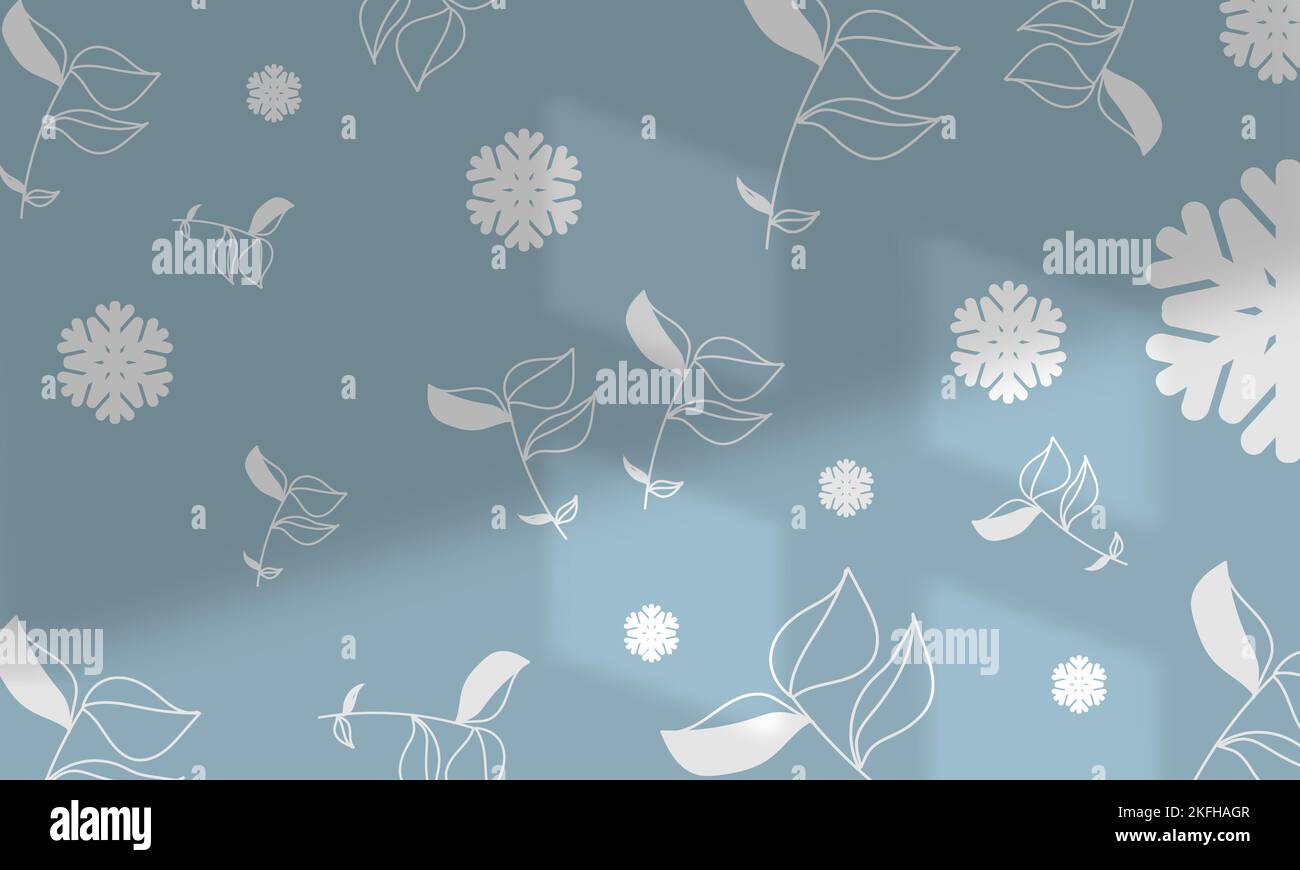 Ein nahtloses Blumenmuster auf blauem Hintergrund Stock Vektor