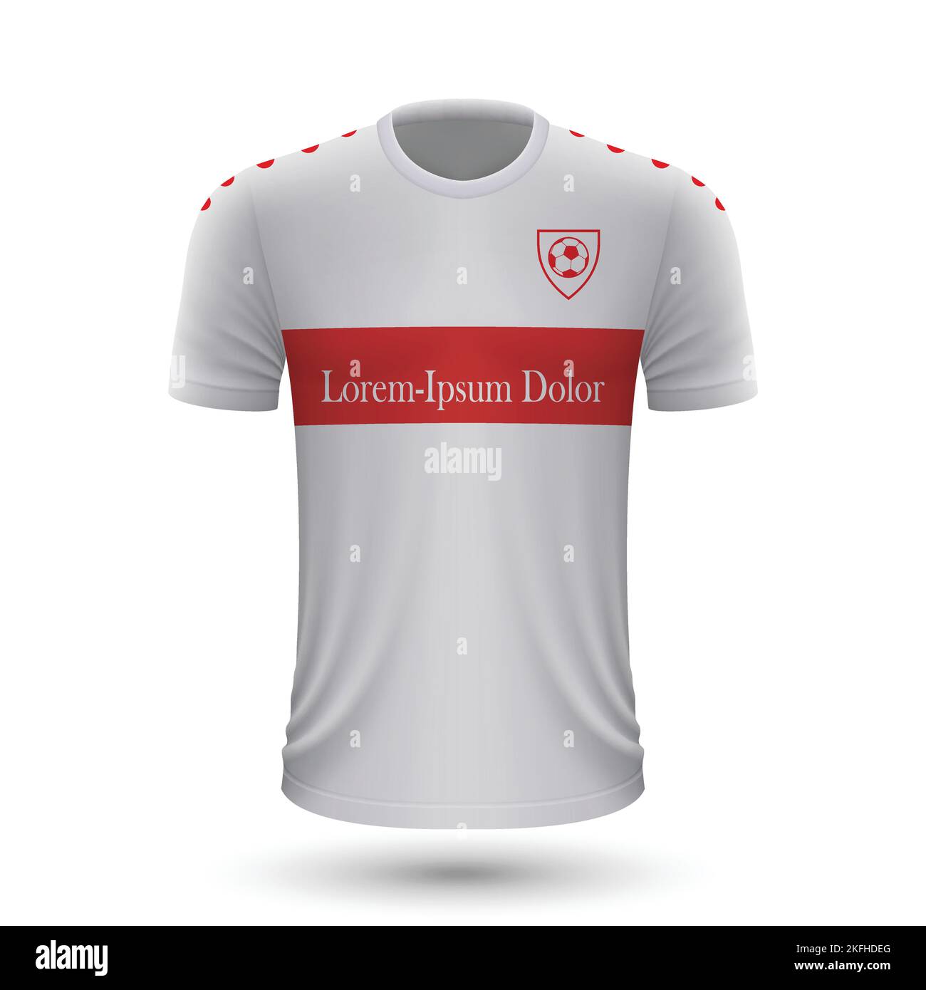 Realistisches Fußballtrikot Stuttgart, Trikotvorlage für Fußballtrikot 2022 Stock Vektor
