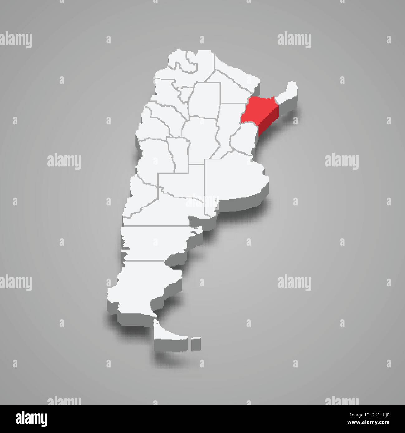 Lage der Region Corrientes innerhalb Argentiniens 3D isometrische Karte Stock Vektor Lage der Region Corrientes innerhalb Argentiniens 3D isometrische Karte Stock Vektor