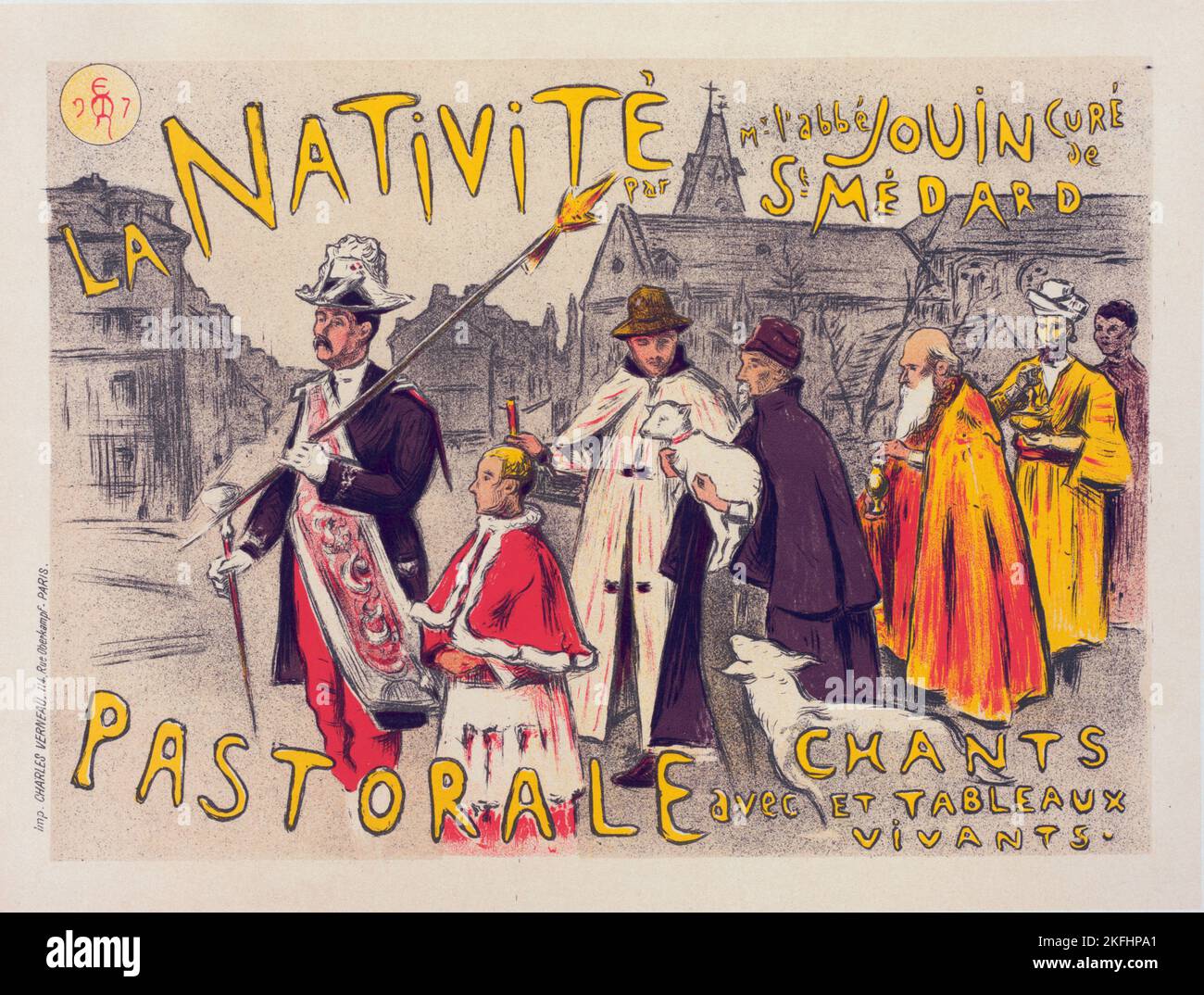 Affiche pour la pastorale de „la Nativit&#xe9;“, c1898. [Herausgeber: Imprimerie Chaix; Ort: Paris] Stockfoto