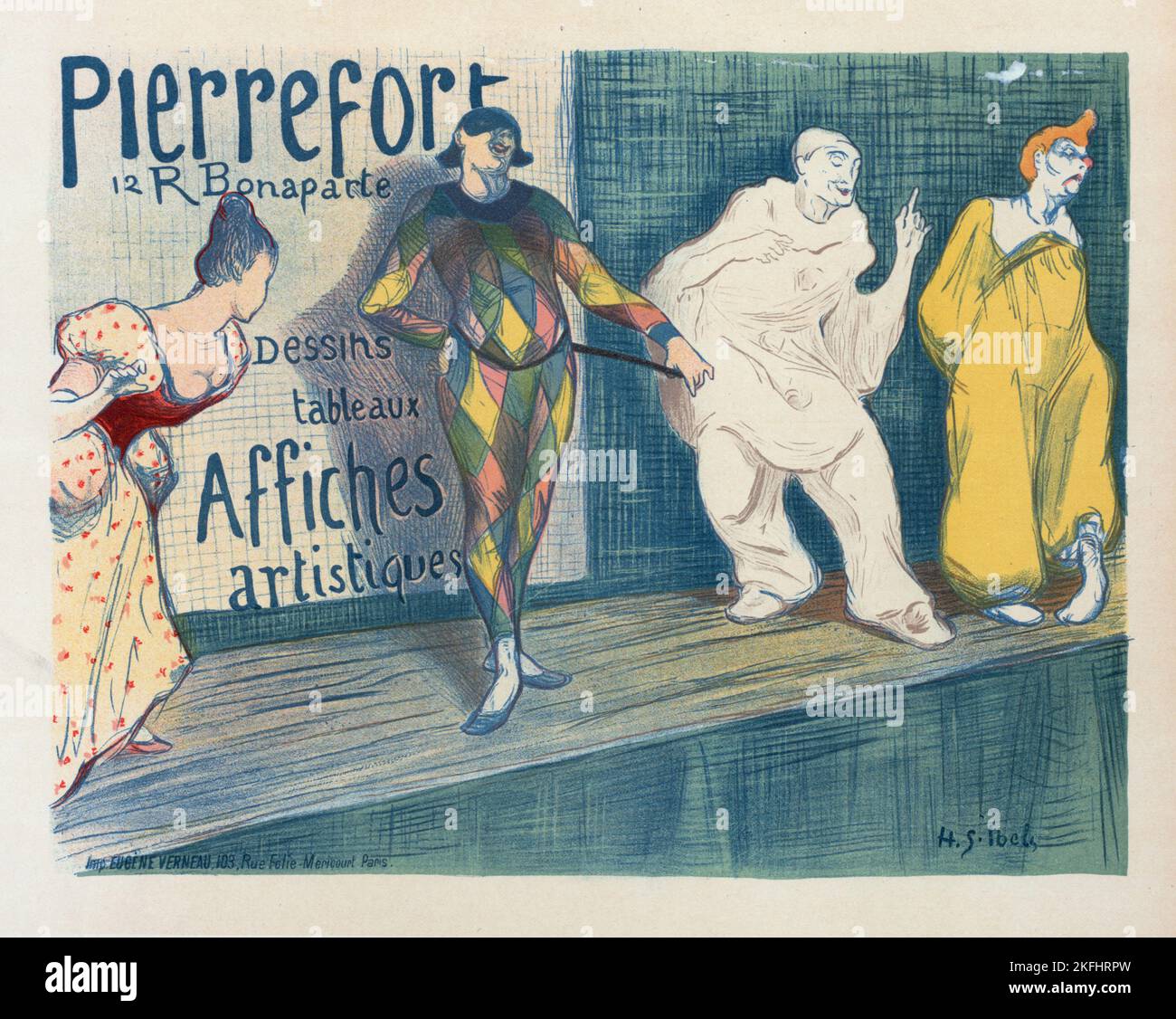 Affiche pour les "Affiches artistiques Pierrefort"., c1898. [Herausgeber: Imprimerie Chaix; Ort: Paris] Stockfoto