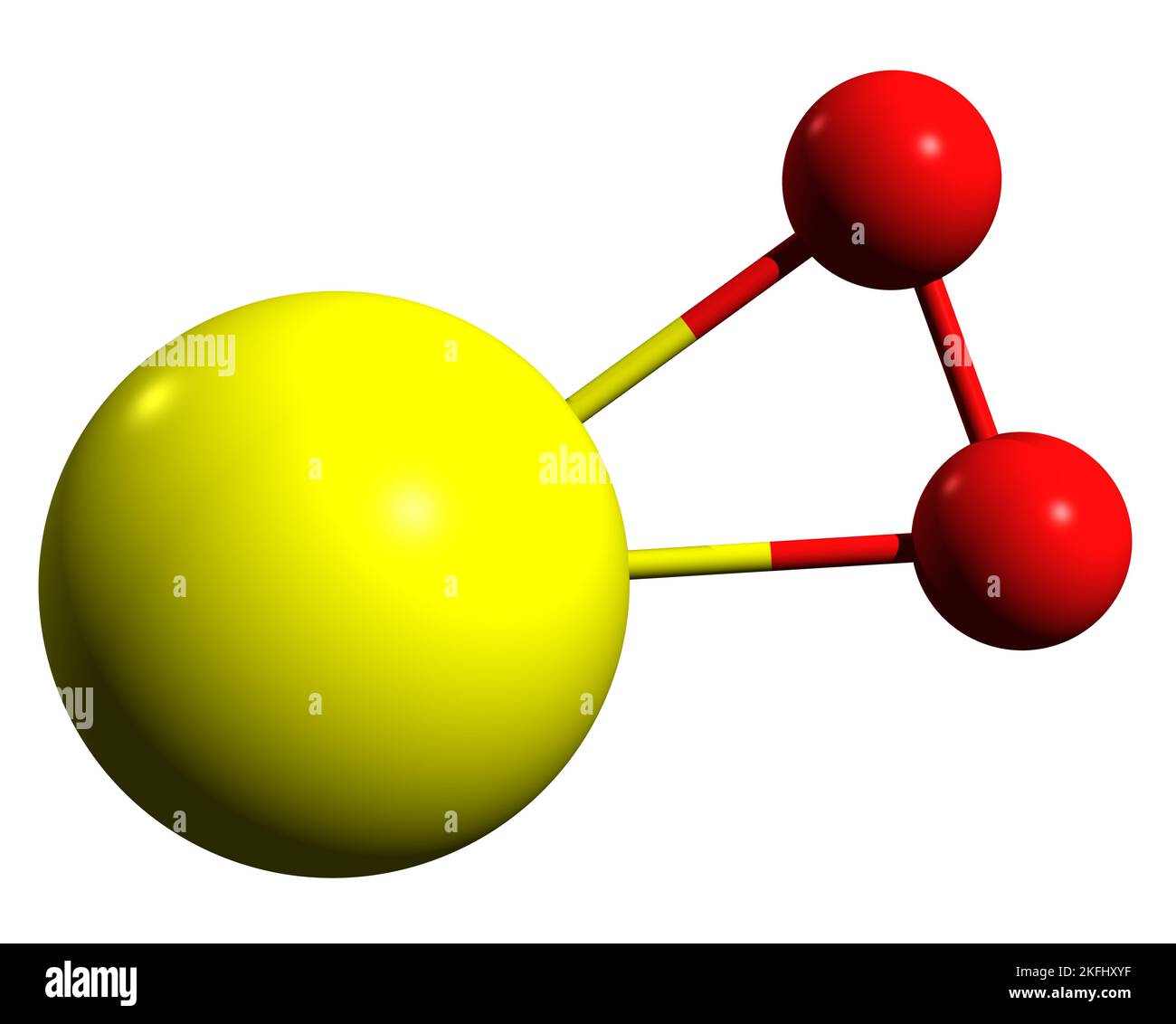 3D Bild der Skelettformel von Calciumperoxid - molekulare chemische Struktur von Calciumdioxid auf weißem Hintergrund isoliert Stockfoto