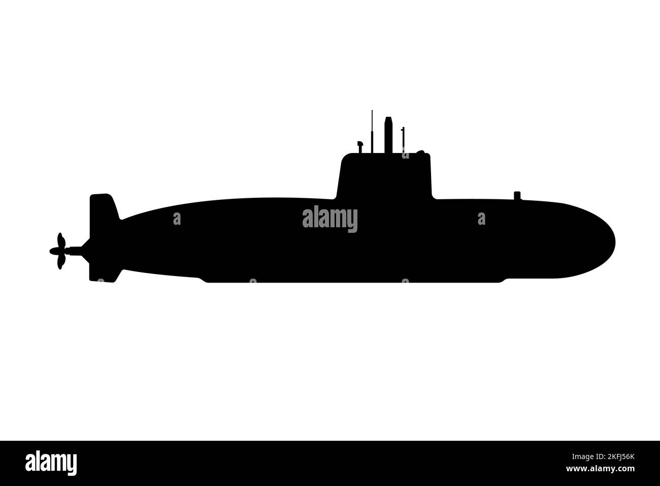 Die Silhouette eines militärischen U-Boots Stock Vektor