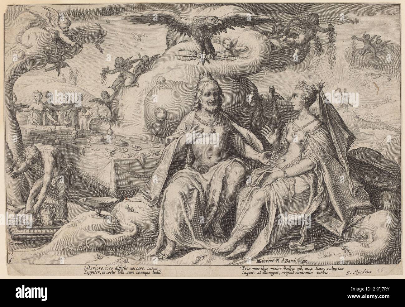 Der Streit zwischen Jupiter und Juno, c. 1615. Stockfoto