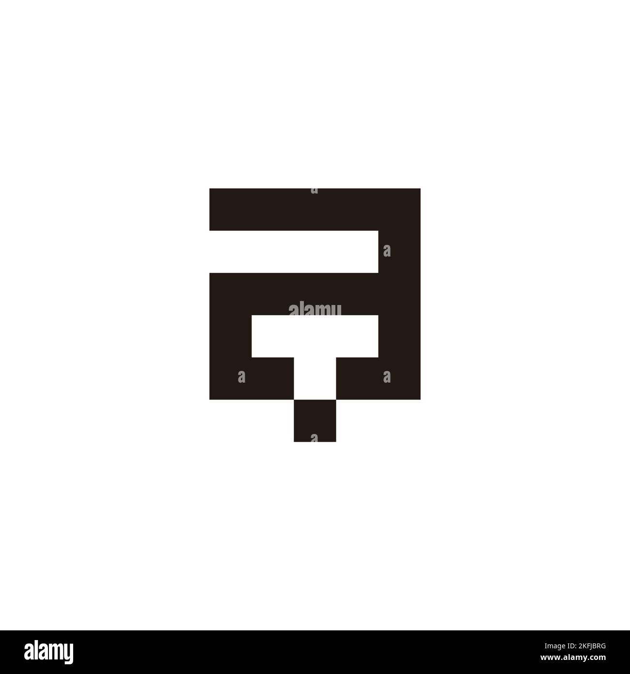 Buchstaben A und T quadratisches geometrisches Symbol einfacher Logovektor Stock Vektor