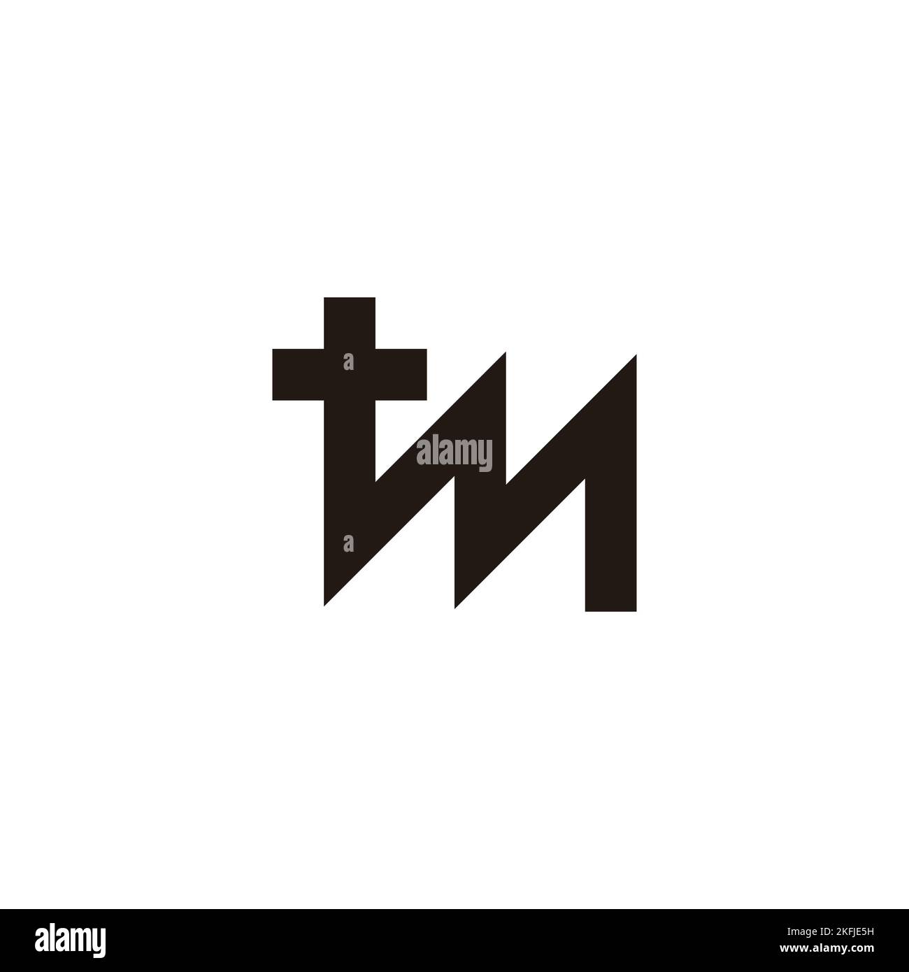 Letter TM Connect geometrisches Symbol einfacher Logovektor Stock Vektor