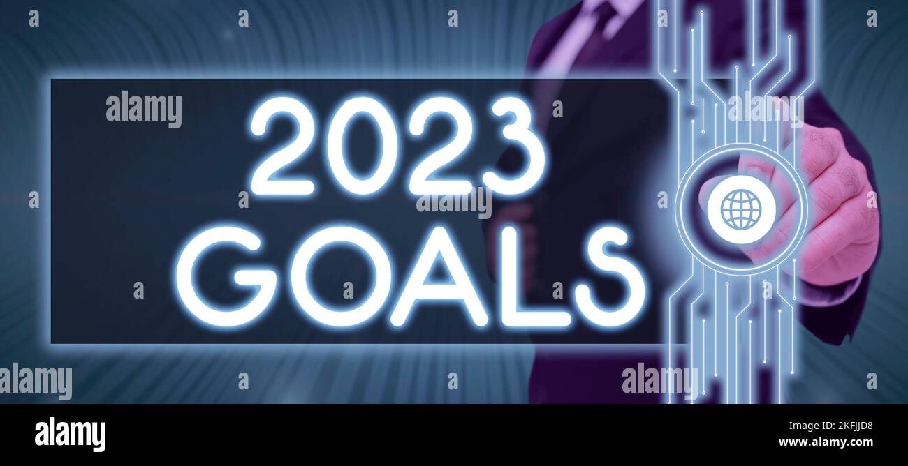 Schreiben mit Text 2023 Ziele. Konzept, das einen Plan für etwas Neues ...