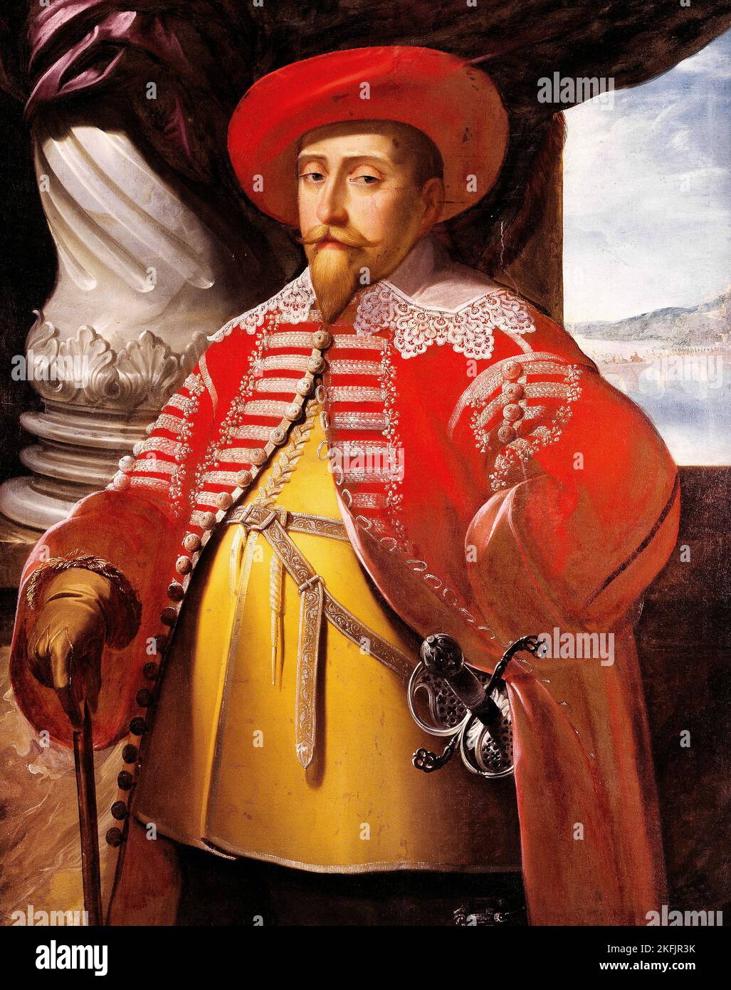 Matthäus Merian der Ältere; Gustavus Adolphus von Schweden; um 1631-1632; Öl auf Leinwand; Schloss Skokloster, Habo, Schweden. Stockfoto