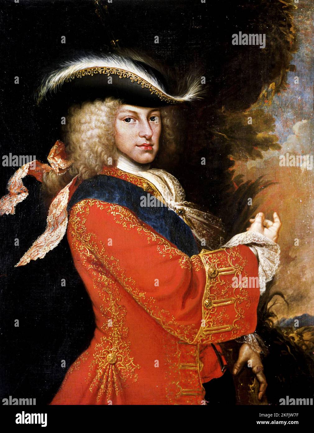 Miguel Jacinto Melendez; Philipp V. im Jagdkostüm; 1712; Öl auf Leinwand; Cerralbo Museum, Madrid, Spanien. Stockfoto