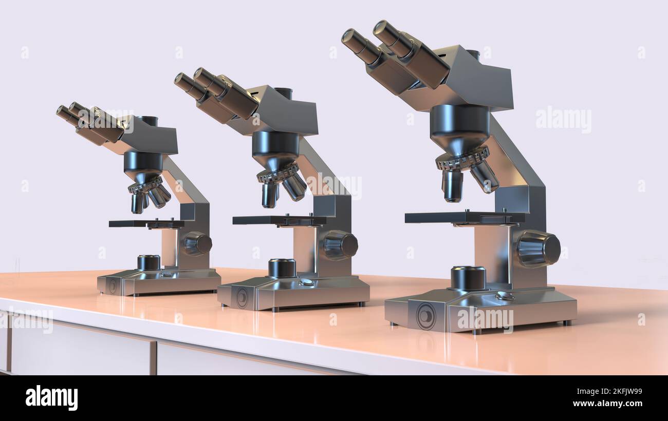 Optische Lichtmikroskope, Abbildung Stockfoto