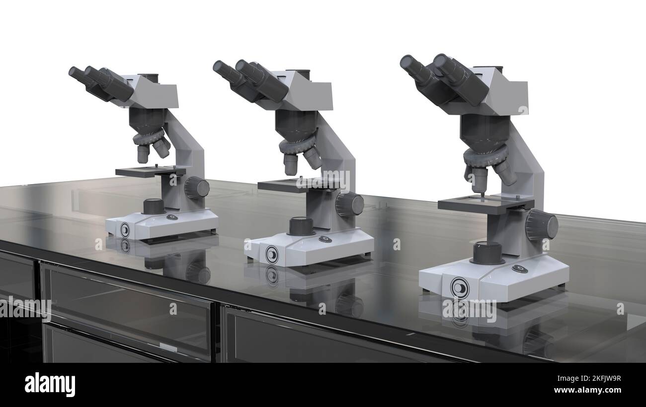 Optische Lichtmikroskope, Abbildung Stockfoto