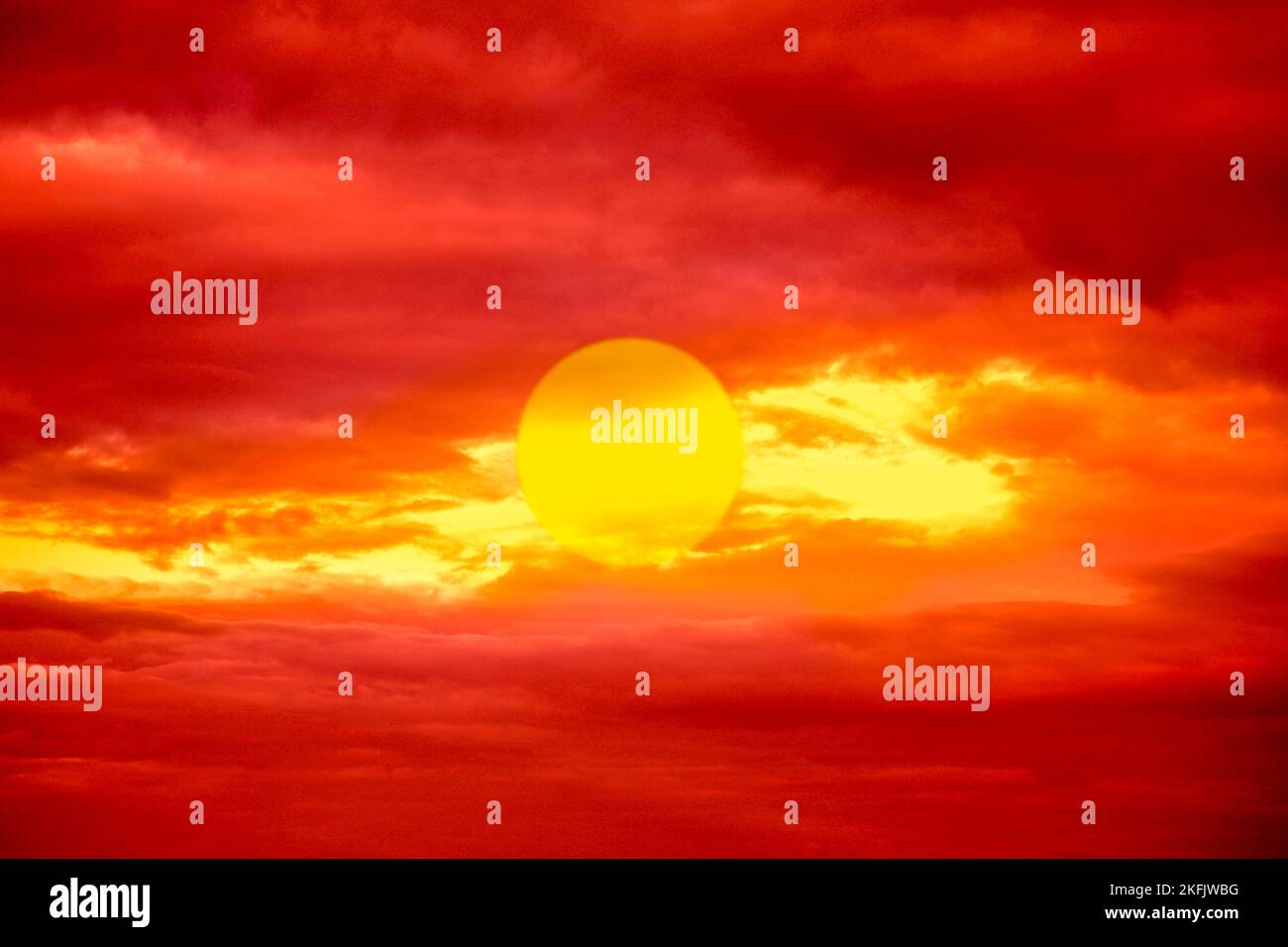 Heißer Himmel durch Klimawandel, konzeptuelles Bild Stockfoto
