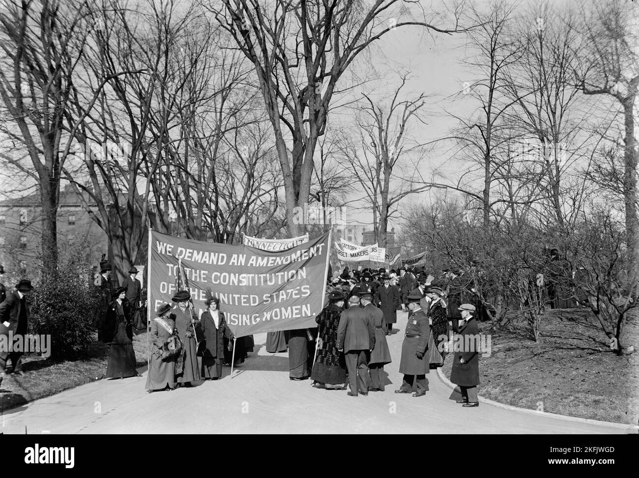 Woman Suffrage - Plakate Für Parade, 1914. Stockfoto