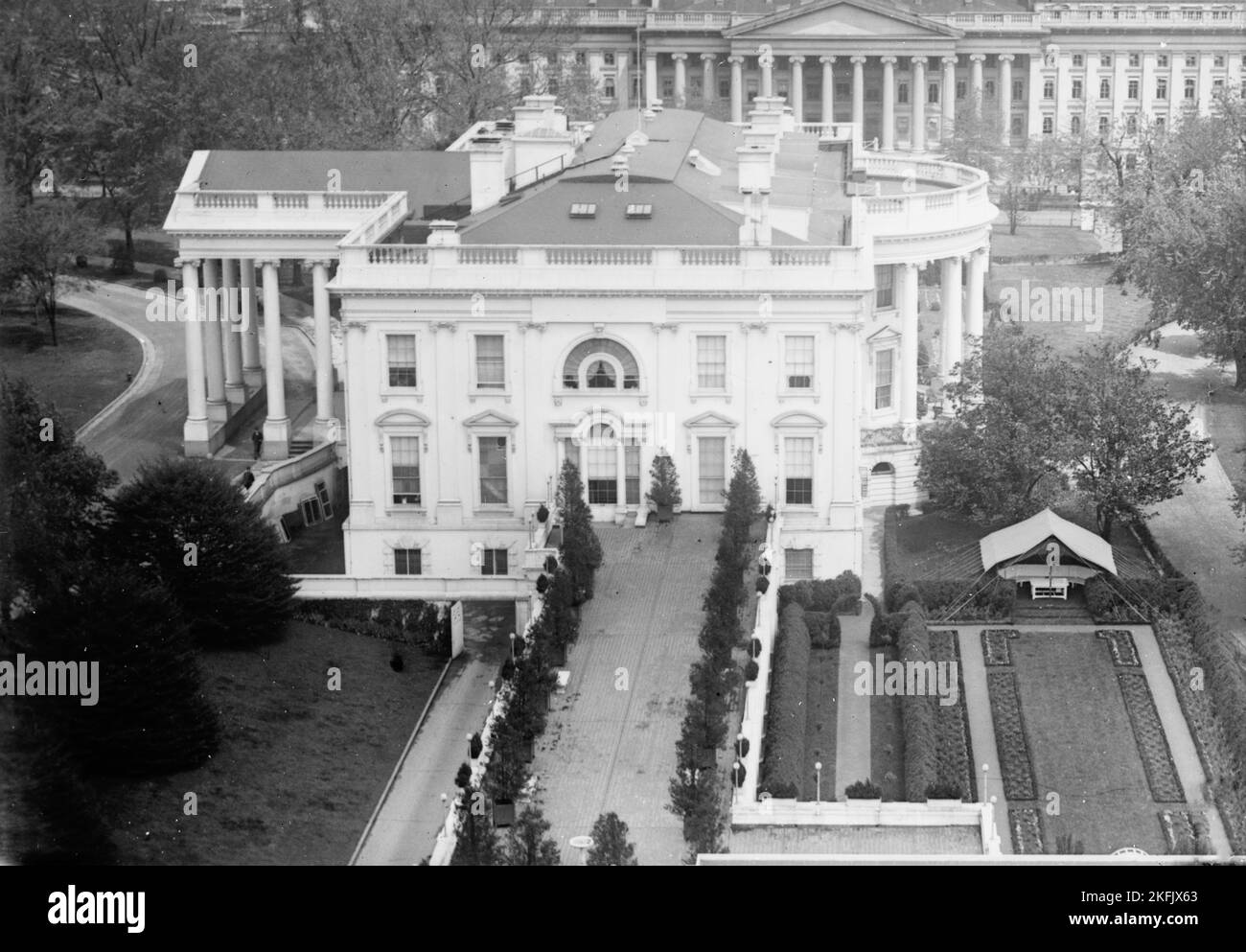 Weißes Haus - Zelt im Rosengarten, 1914. Stockfoto