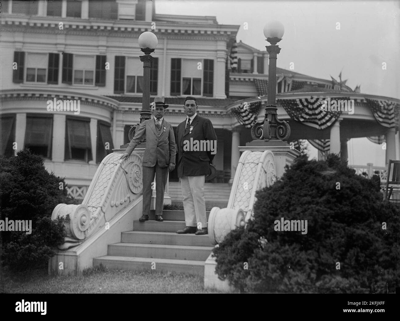 Shadow Lawn, Nj. - Weisses Haus Im Sommer, Notifikations-Zeremonien, Stufen, 1916. Stockfoto