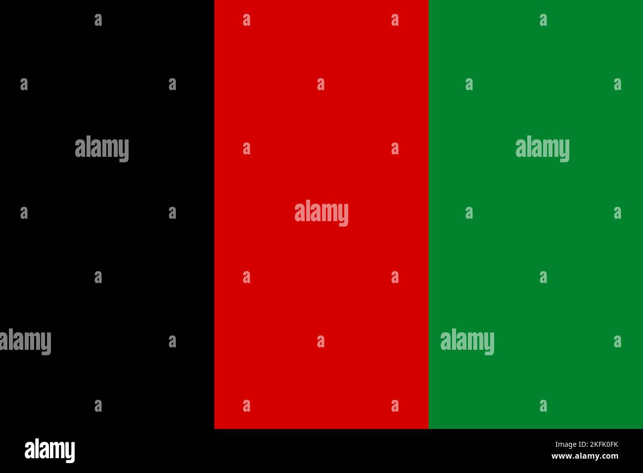 Flagge Afghanistans. Afghanisches nationales Banner und patriotisches Symbol. Offizielle Farben. Flache Abbildung. Stockfoto