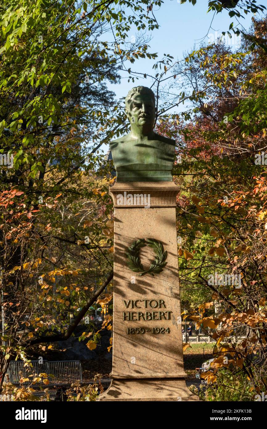 Victor Herbert Bust im Central Park, NYC 2022 Stockfoto