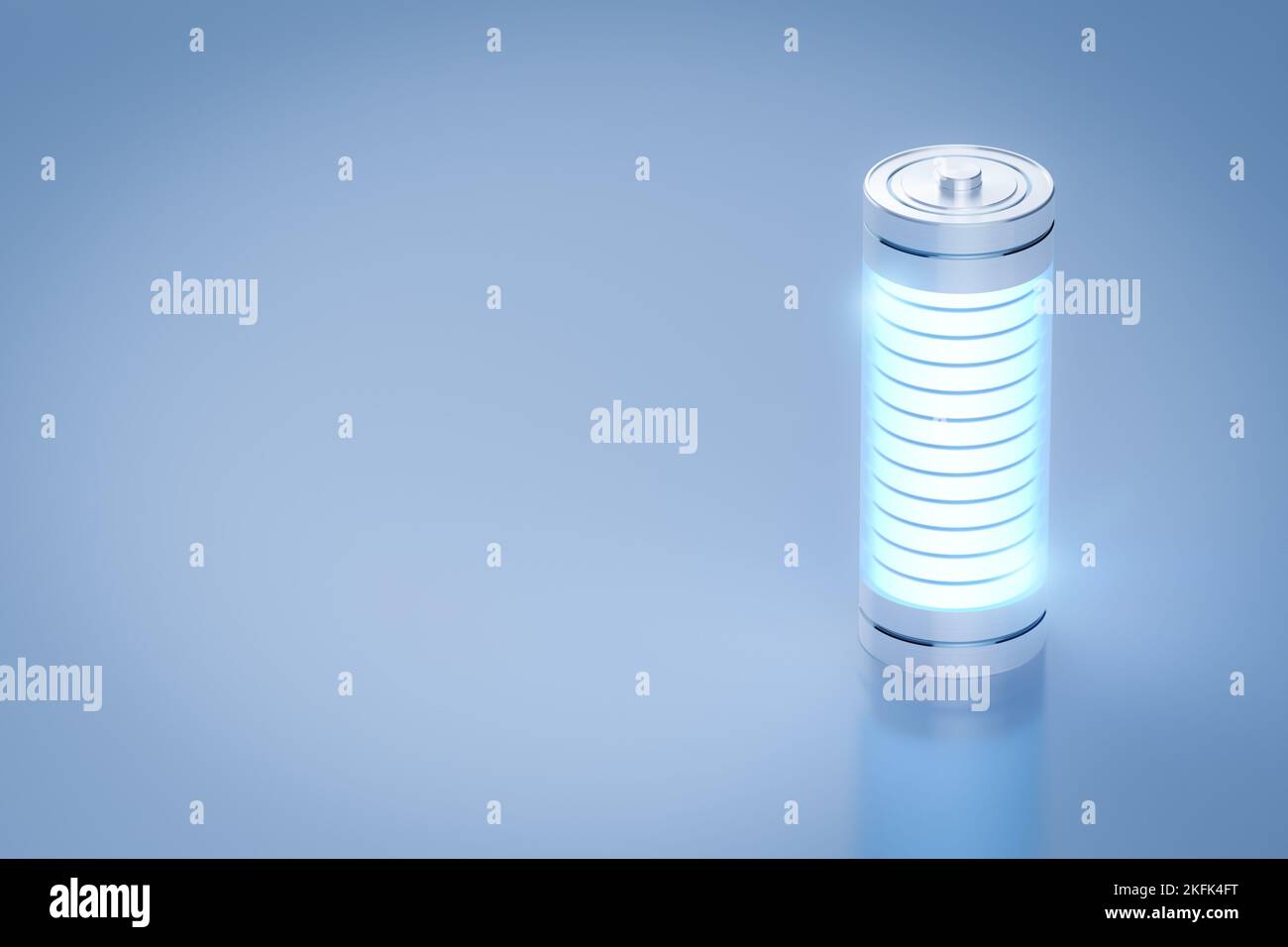 3D Rendering-Gruppe von Alkali- und li-Ionen- oder wiederaufladbaren Batterien auf weißem Hintergrund isoliert Stockfoto