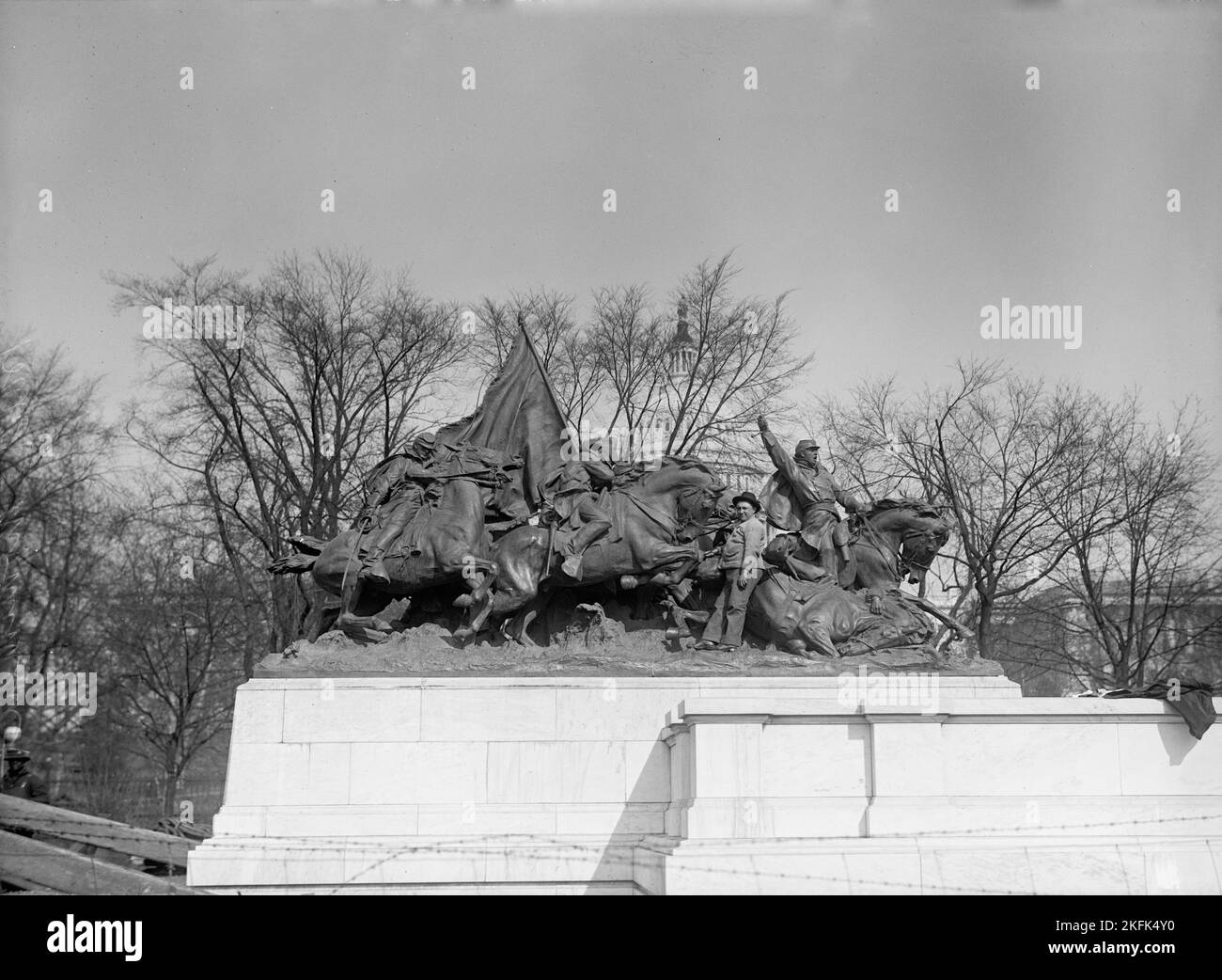 Grant Memorial at Capitol - Kavallerie-Gruppe der Statuen, 1917. Stockfoto