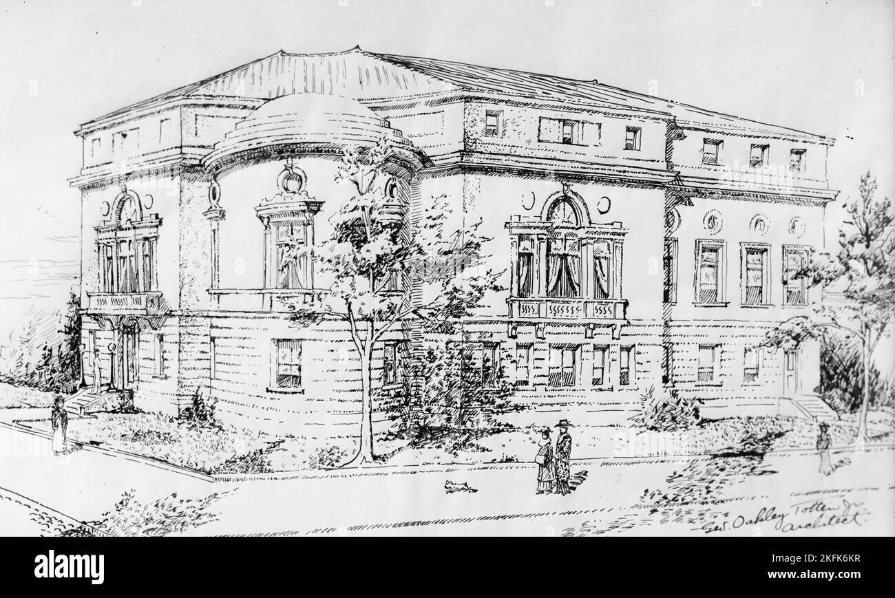 Women's Congressional Club, 16. und U Street, Washington, D.C., Architect's Drawing, 1914. Clubhaus für Ehepartner des Kongresses, entworfen von George Oakley Totten Jr. Stockfoto
