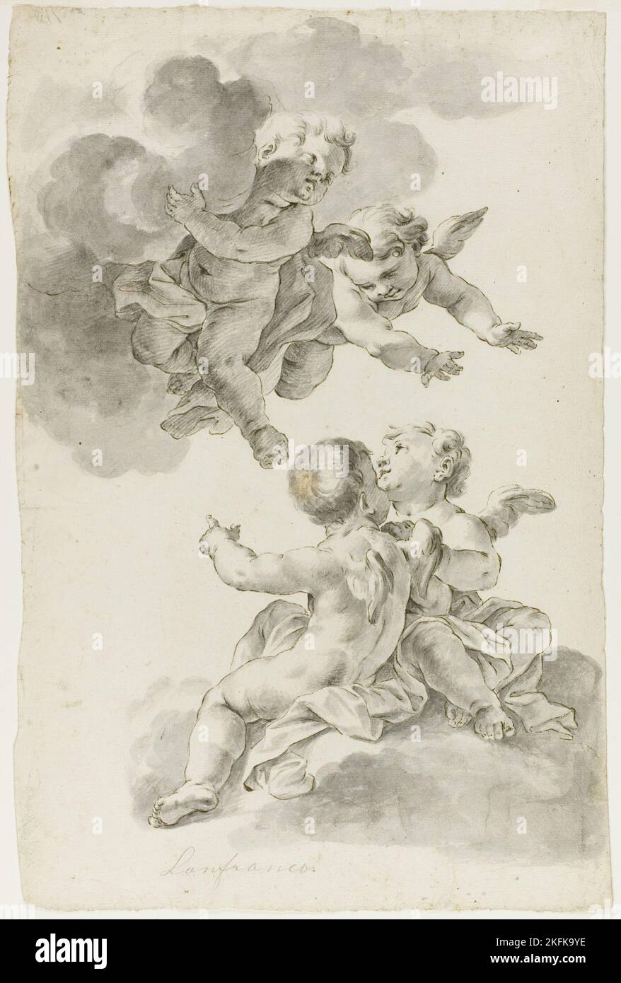 Four Putti, n.d. Wahrscheinlich im Stil von Giovanni Battista Gaulli. Stockfoto