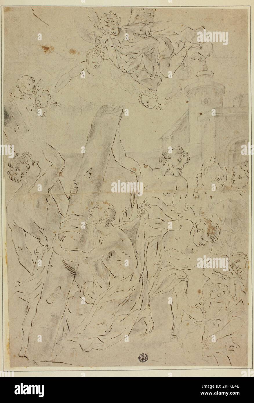 St. Andrew Adoring the Cross, n.d. Möglicherweise nach Giovanni Battista Gaulli. Stockfoto