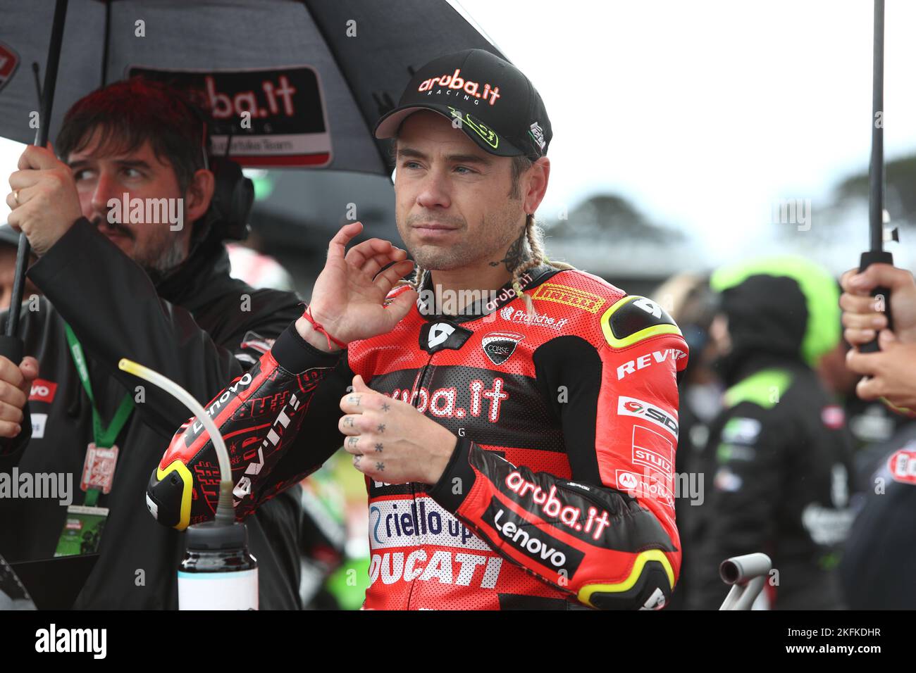 Victoria, Australien 19. November 2022 - Alvaro Bautista (ESP)-Rennen für Aruba.it bereitet sich auf das erste Rennen im Rahmen der australischen Grand Ridge-Runde 2022 der MOTUL FIM Superbike-Weltmeisterschaft 2022 auf Phillip Island, Australien, am 19 2022. November vor - Image Credit-Brett Keating - Alamy Live News. Stockfoto