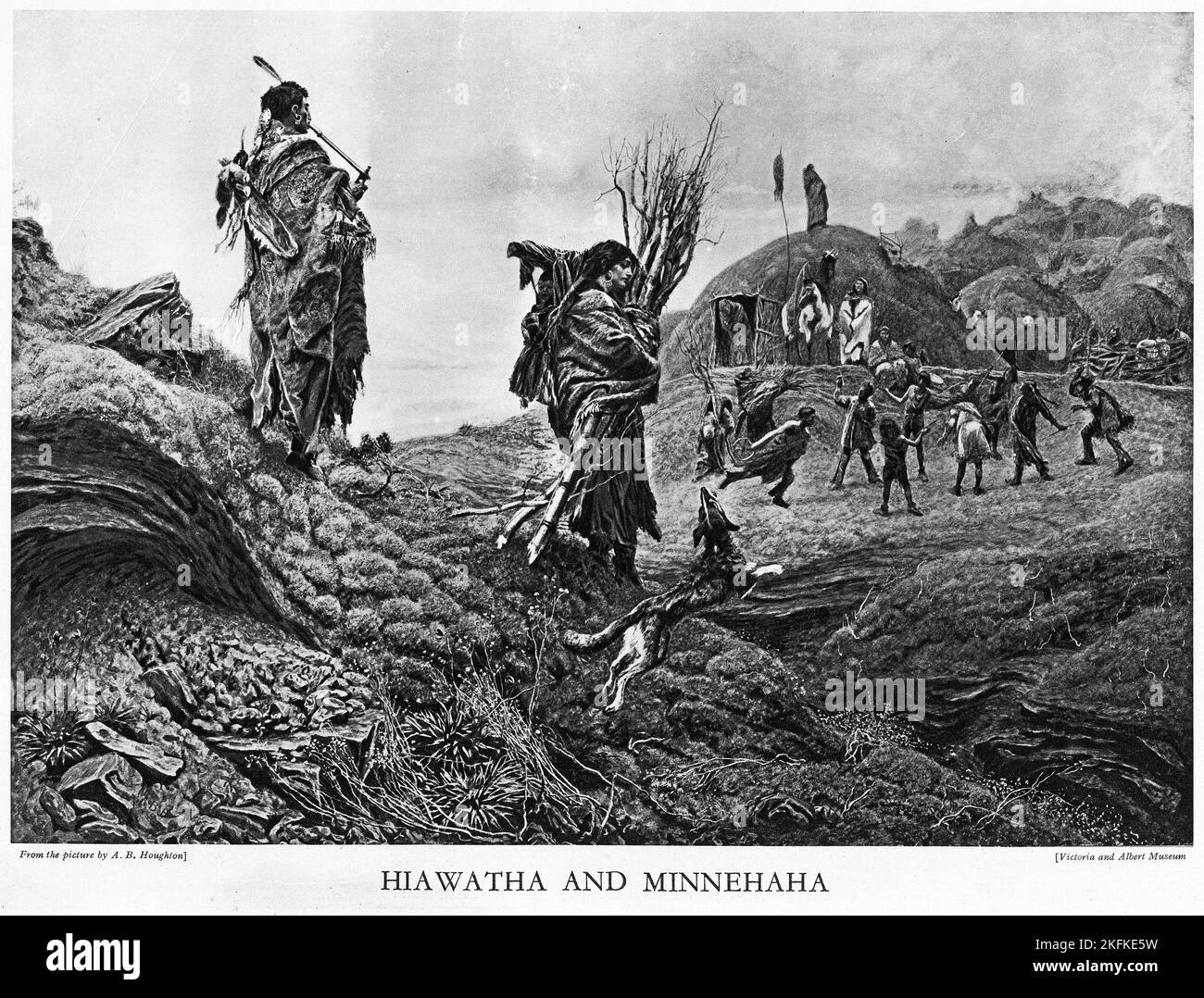 Halbton von Hiawatha und Minehaha, aus einer pädagogischen Publikation, 1927 Stockfoto