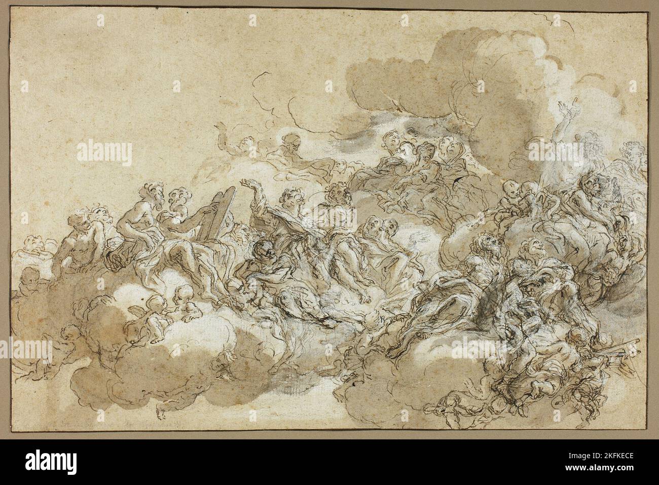 Detailstudie zur Himmelfahrt der heiligen Agnes, 1670/90. Stockfoto