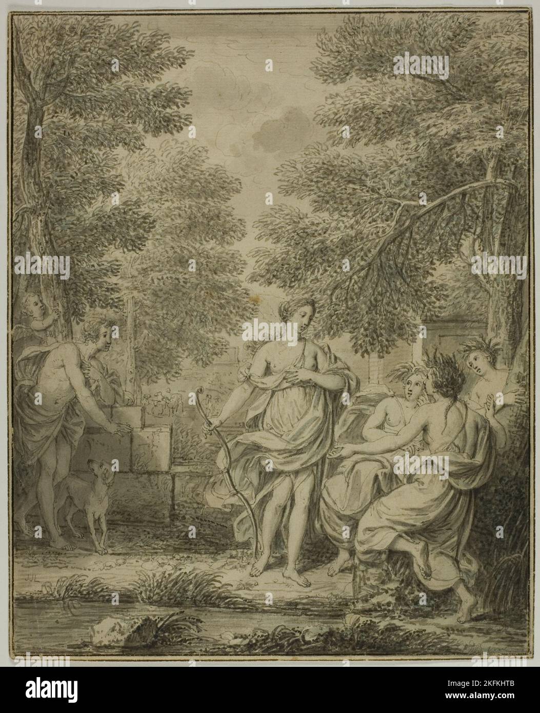 Diana und Actaeon, n.d. Wird Jean Jacques de Boissieu zugeschrieben. Stockfoto