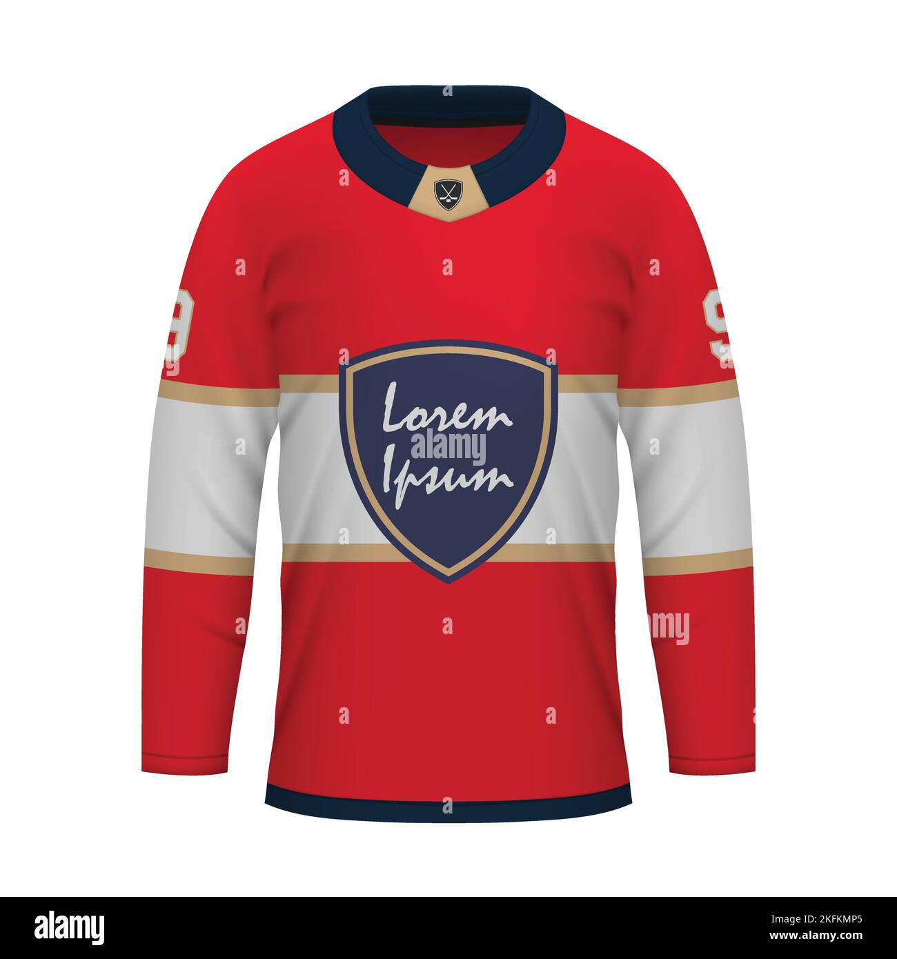 Realistisches Eishockey-Shirt von Florida, Trikot-Vorlage für Sport-Uniform Stock Vektor