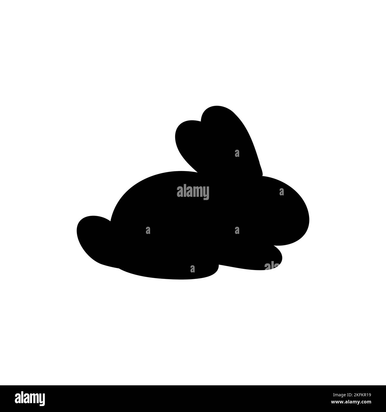 Osterhase Silhouette. Niedliche Cartoon-Kaninchen für Grußkarten oder Aufkleber. Vektor lustige Logo-Design. Stock Vektor