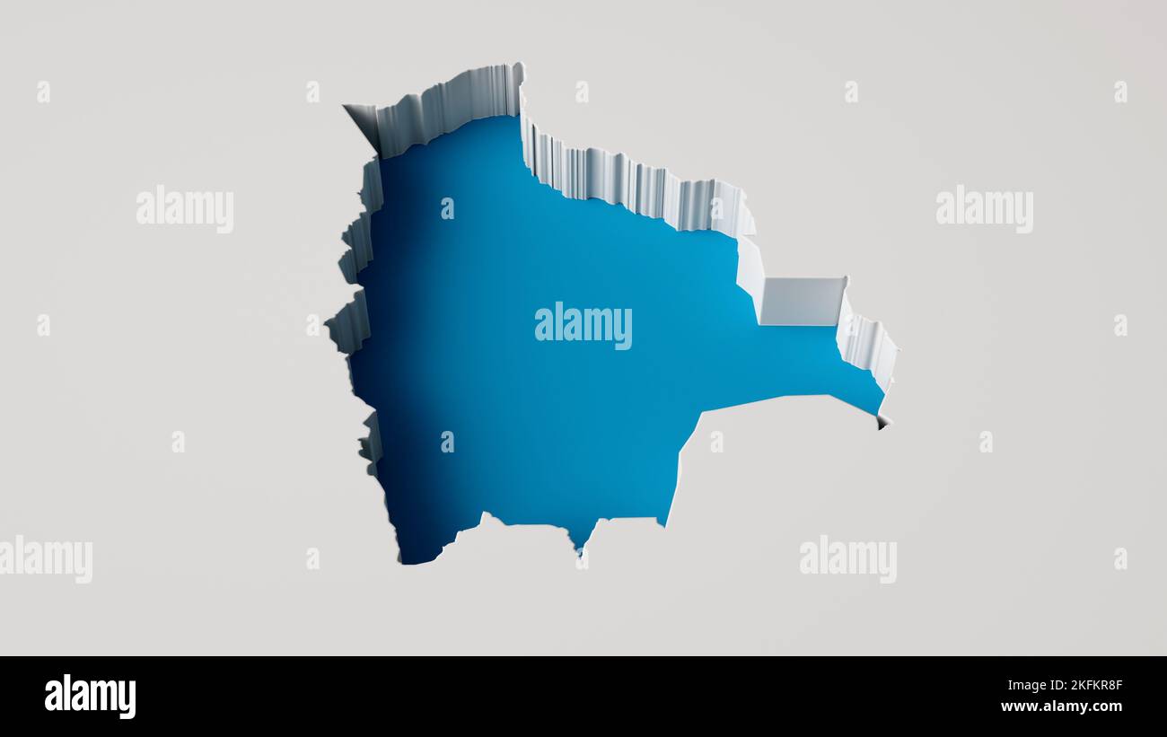 Eine Abbildung der Saudi-Arabien-Karte aus dem jahr 3D mit innerem Extruder Meerestiefe mit innerem Schatten Stockfoto