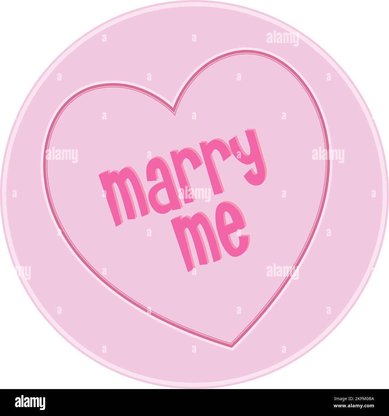 Love Heart Sweet Candy - Marry Me Nachrichtenvektor Illustration Stock Vektor