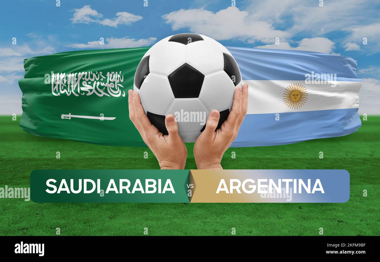 Tabelle: Argentinien Nationalmannschaft Gegen Saudi-arabien Nationalmannschaft Argentinien saudi arabien flagge -Fotos und -Bildmaterial in hoher