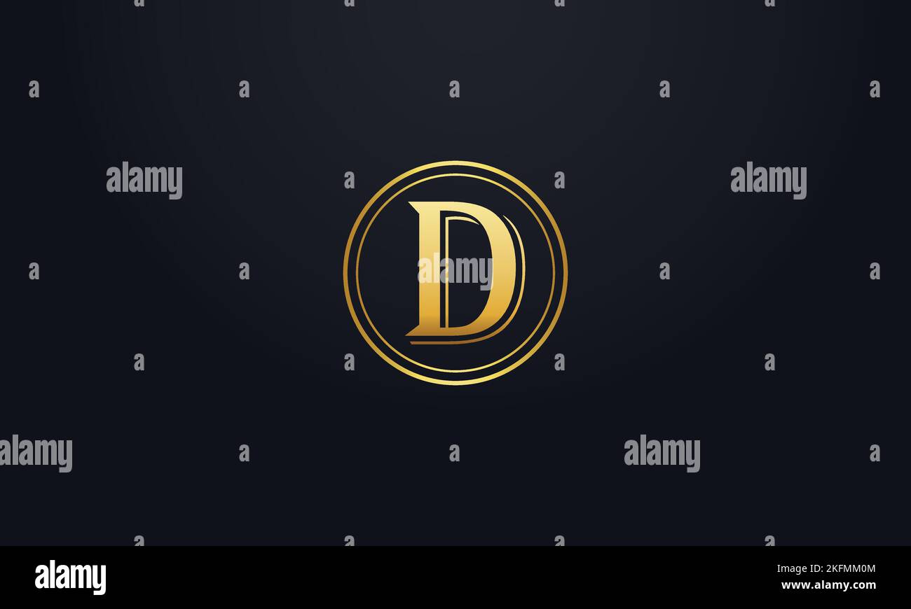 Kreis Symbol Buchstaben und goldenen Kreis Favicon Vektor und Luxus