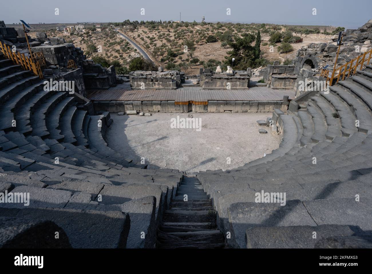 Umm Quays oder Gadara leeres antikes römisches Theater in Jordanien Stockfoto