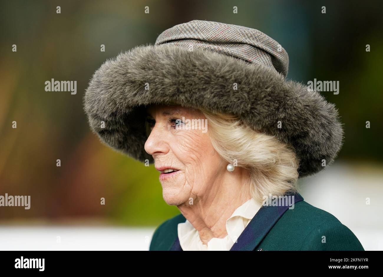 Der Queen Consort kommt am Samstag am November Racing Wochenende auf der Ascot Racecourse an. Bilddatum: Samstag, 19. November 2022. Stockfoto