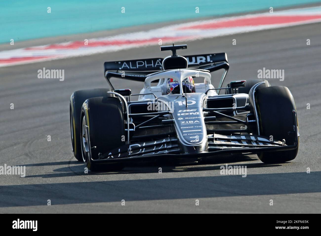 19.. November 2022; Yas Marina Circuit, Yas Island, Abu Dhabi; Pierre Gasly (FRA) Scuderia AlphaTauri AT03, während des Pre-Qualifying-Trainings beim Grand Prix von Abu Dhabi F1 Stockfoto