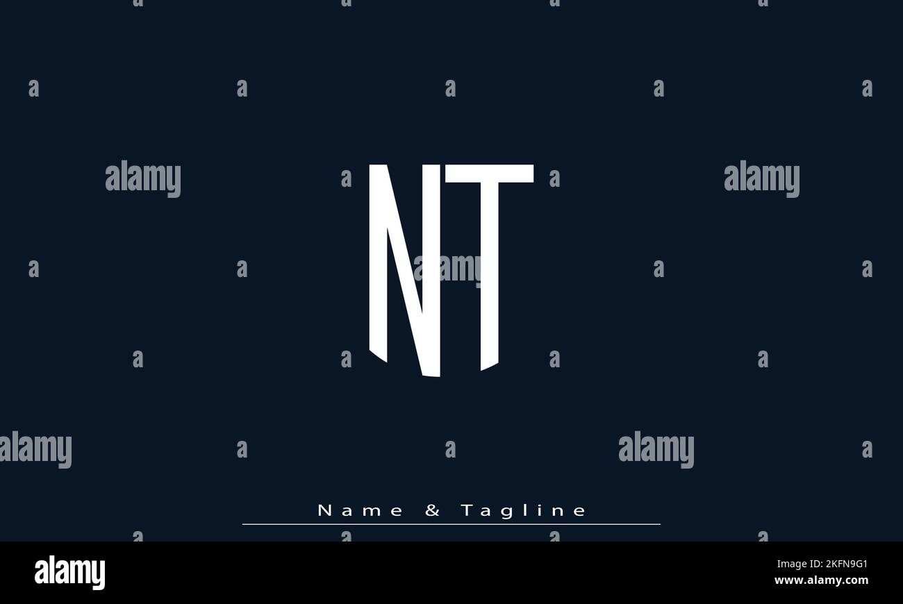 Alphabet Buchstaben Initialen Monogramm Logo NT , TN Stock Vektor